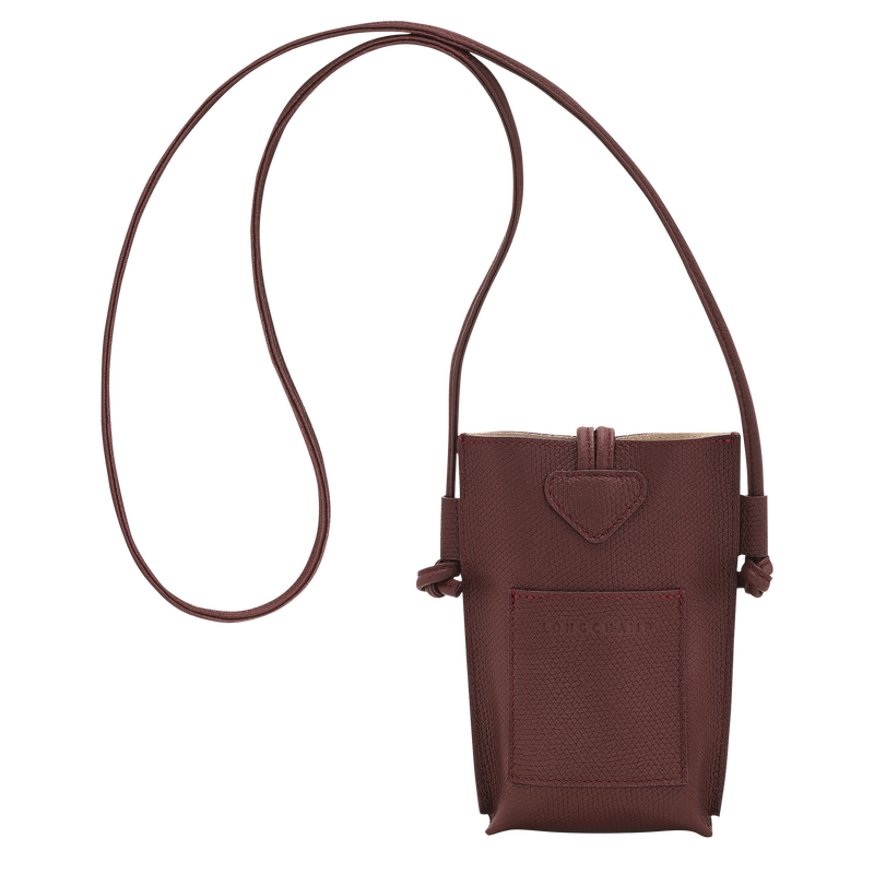 Le Roseau Phone case , Burgundy - Leather  - View 3 of 4