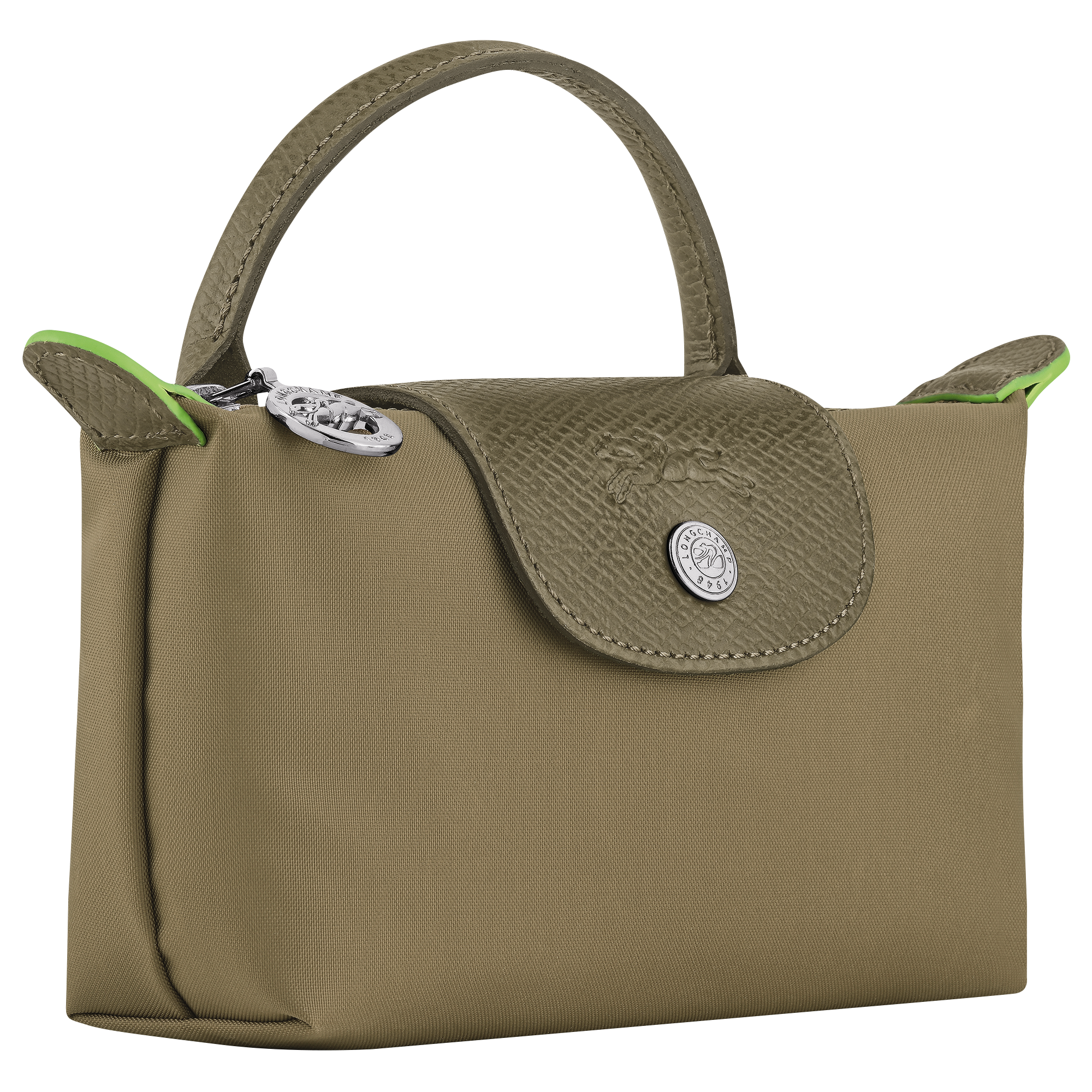 Le Pliage Green Pouch with handle, Artichoke