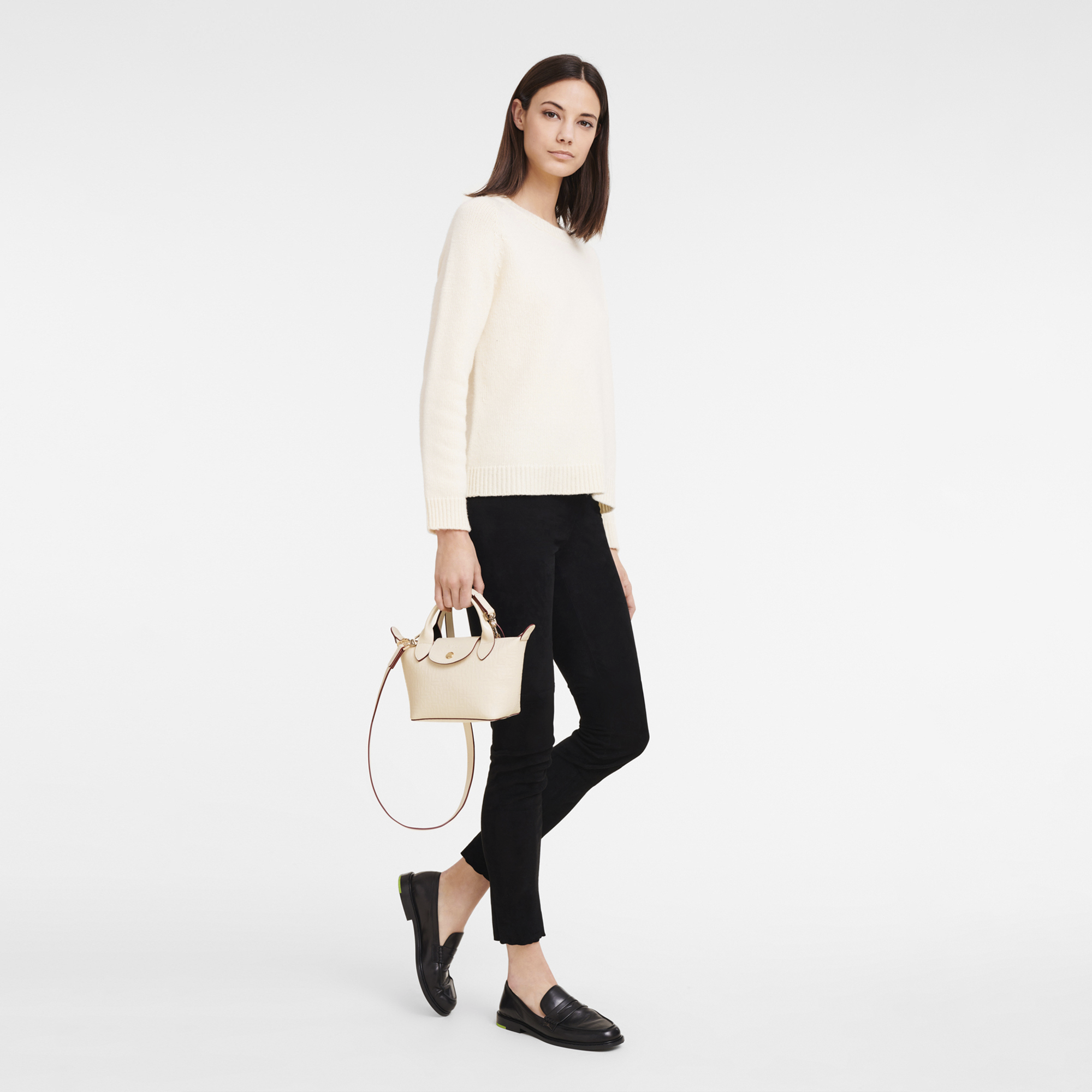 longchamp le pliage cuir xs top handle bag
