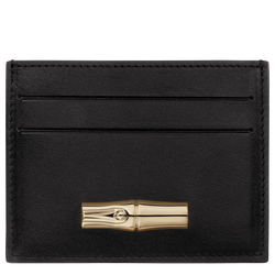 Le Roseau Card holder , Black - Leather