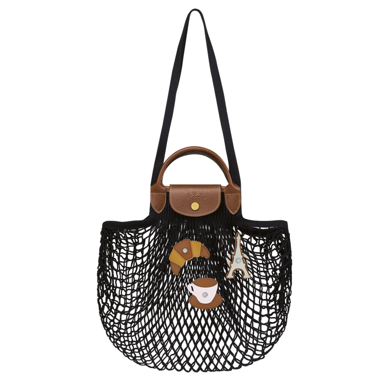 Le Pliage Filet L Mesh bag , Black - Canvas  - View 5 of 6