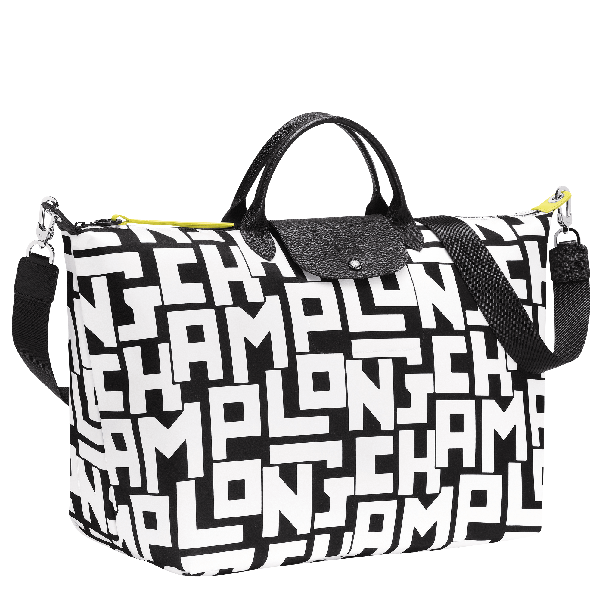 longchamp black and white bag