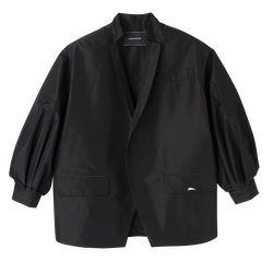 和服風格短身外套 , 黑色 - 技術塔夫綢