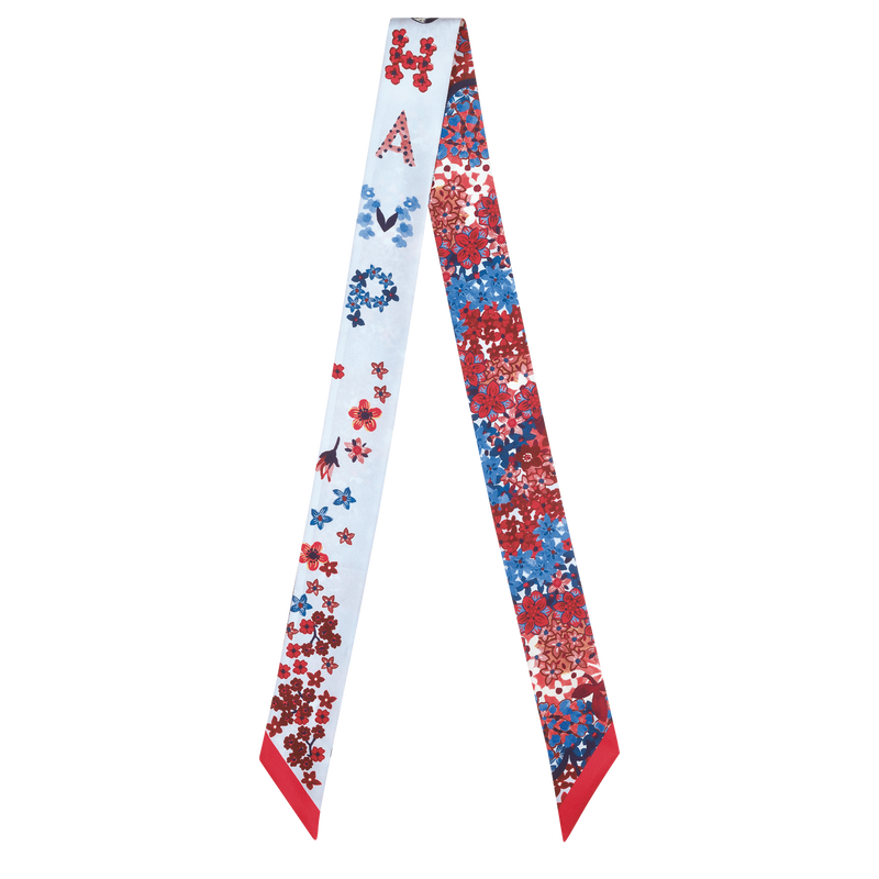 Seidenschal Collier de fleurs , Seide - Rot  - Ansicht 1 von 2