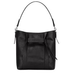 Sac porté épaule M Longchamp 3D , Cuir - Noir