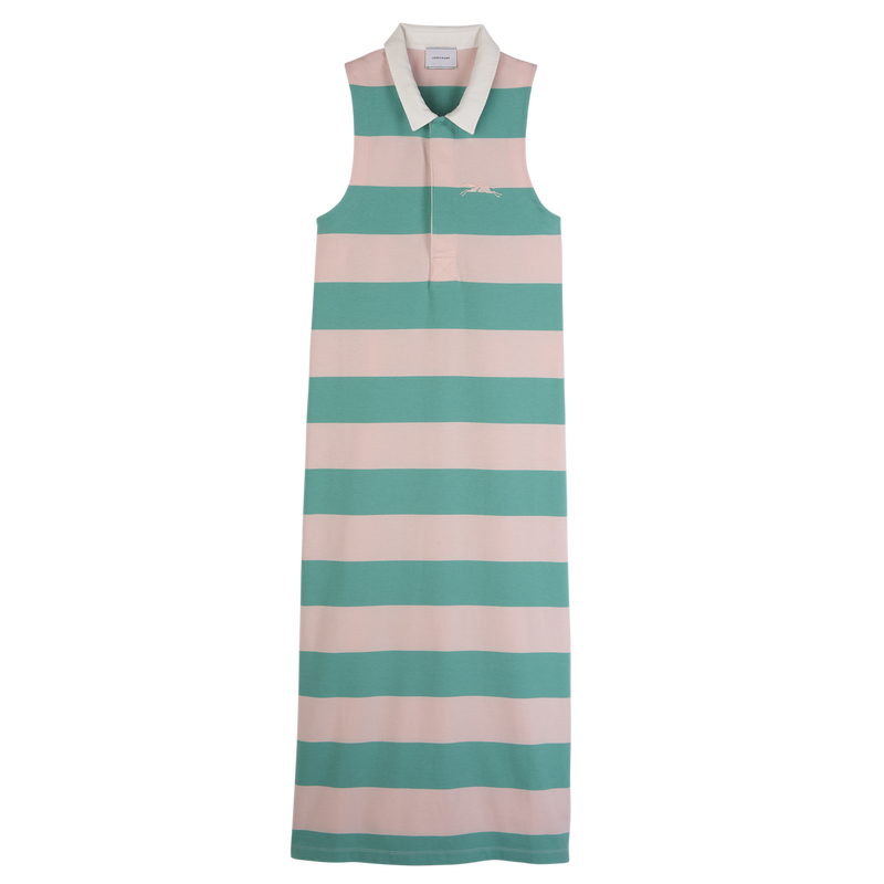 Vestido polo , Jersey a rayas - Bailarina/Menta  - Vista 1 de 1