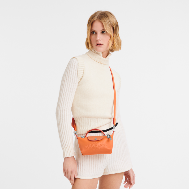 Le Pliage Xtra XS Pouch Orange Leather Longchamp EN