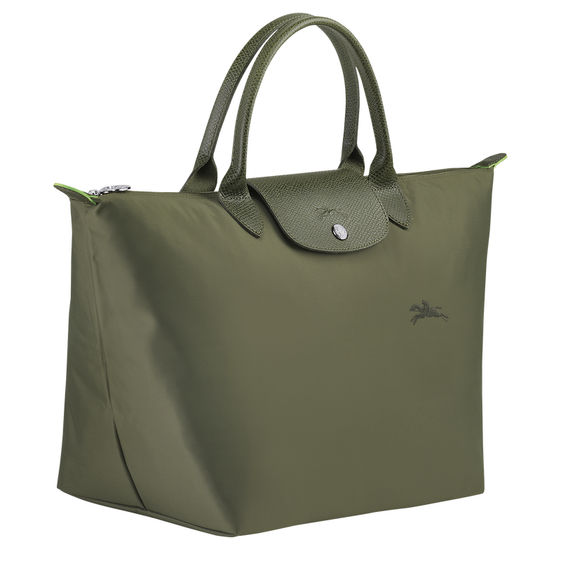 Le Pliage Green Tas met handgreep aan de bovenkant M , Groen - Gerecycled canvas  - Weergave 3 van  6