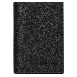 Le Foulonn&eacute; Passport cover , Black - Leather