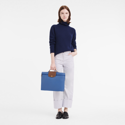 Aktentasche S Le Pliage Original , Recyceltes Canvas - Kobaltblau