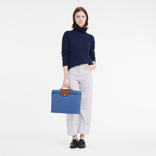 Le Pliage Original S Briefcase , Cobalt - Recycled canvas - View 2 of 6