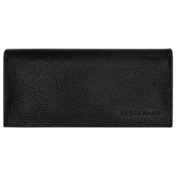 Le Foulonné Long continental wallet , Black - Leather