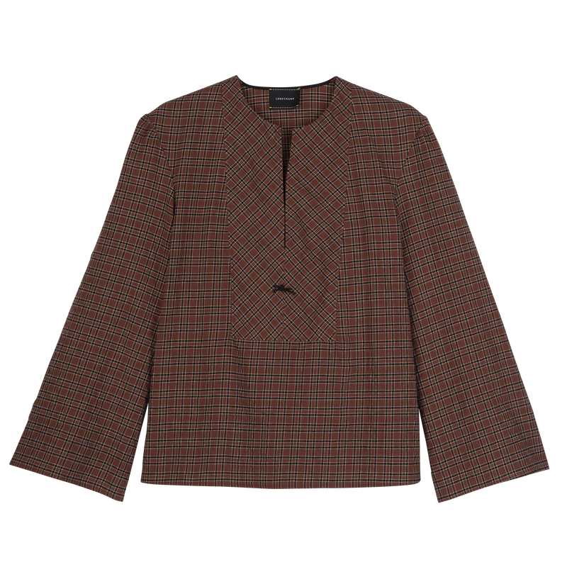 Bluse , Jacquard-Baumwolle - Cashew  - Ansicht 1 von 5