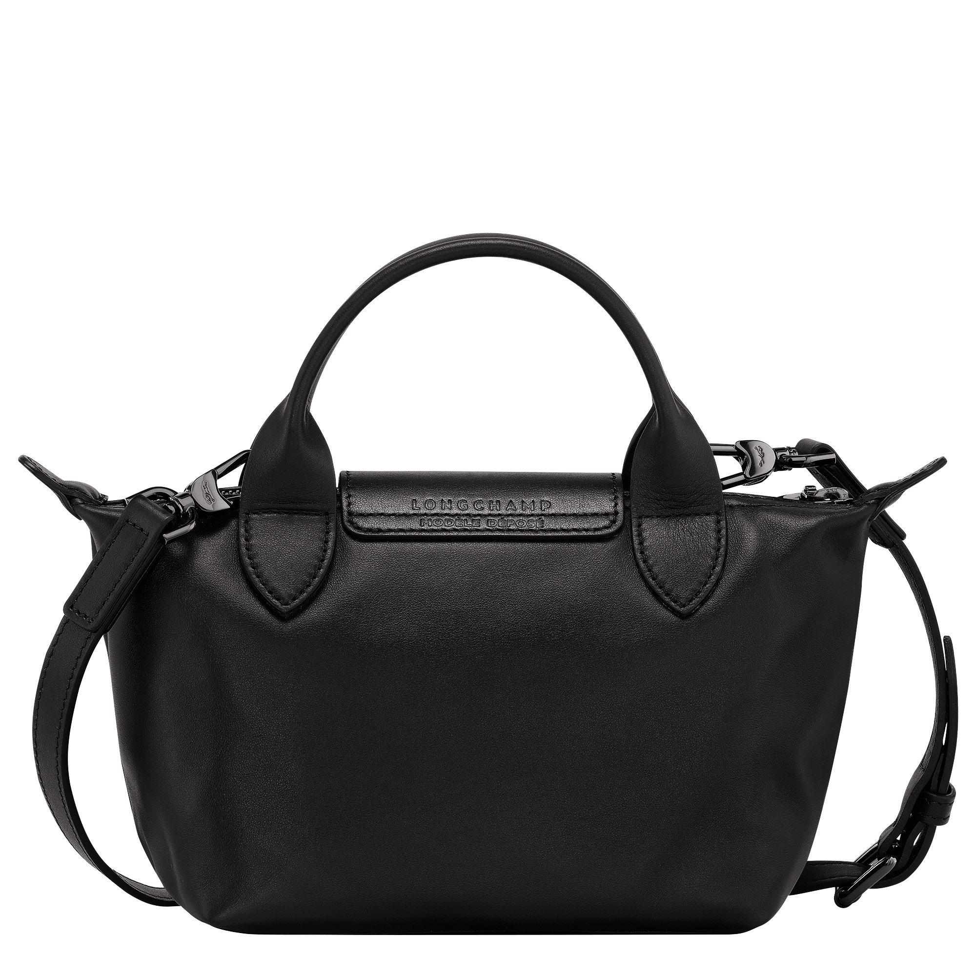 Longchamp - Small Leather Shoulder Bag Black