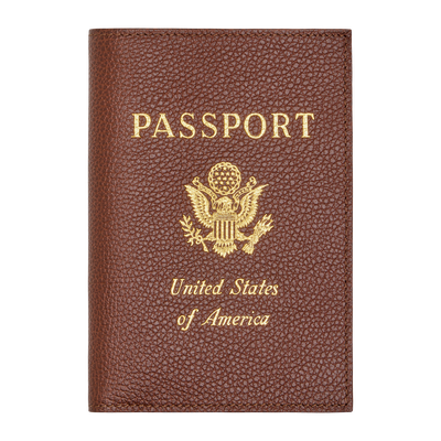 Le Foulonn&eacute; Passport cover , Coffee - Leather