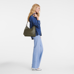 Le Foulonné M Hobo bag , Khaki - Leather