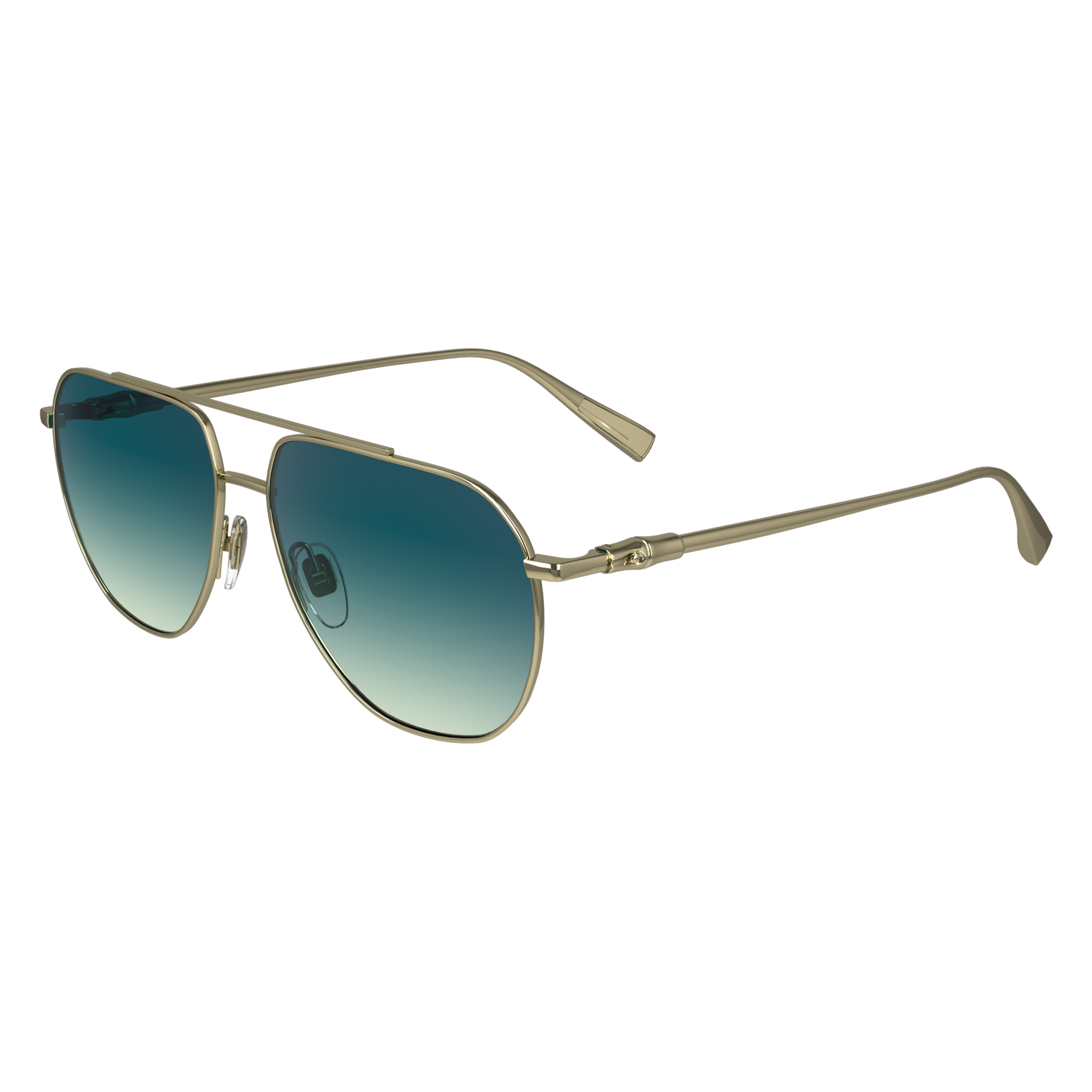 Sunglasses Gold Petrol Blue Metal Longchamp CA
