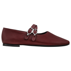 Le Foulonné Ballerinas , Pomegranate - Leather