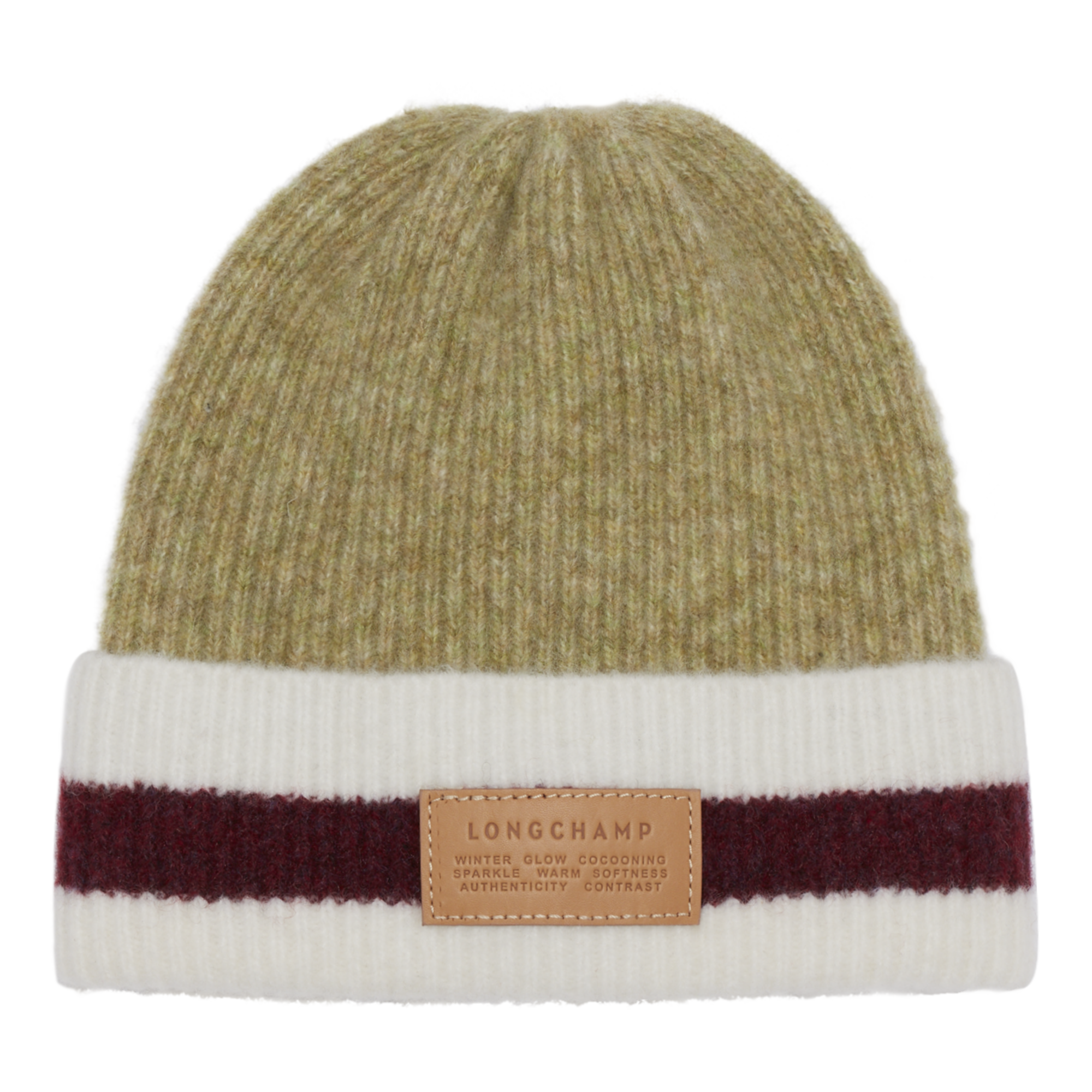 null Beanie, Pistachio/Burgundy