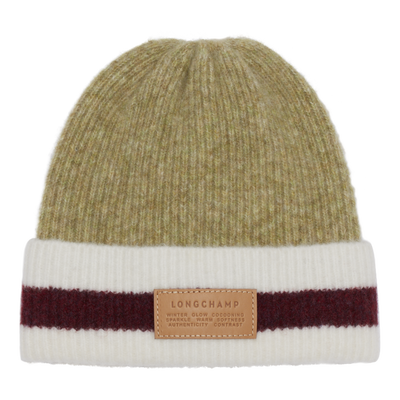Beanie , Pistachio/Burgundy - Knit