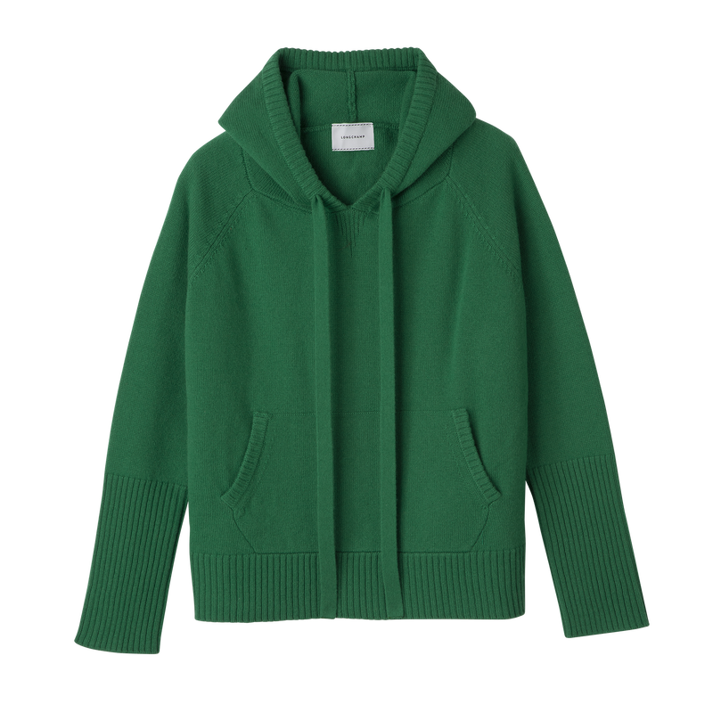 Pull a capuche Maille Vert Longchamp LU