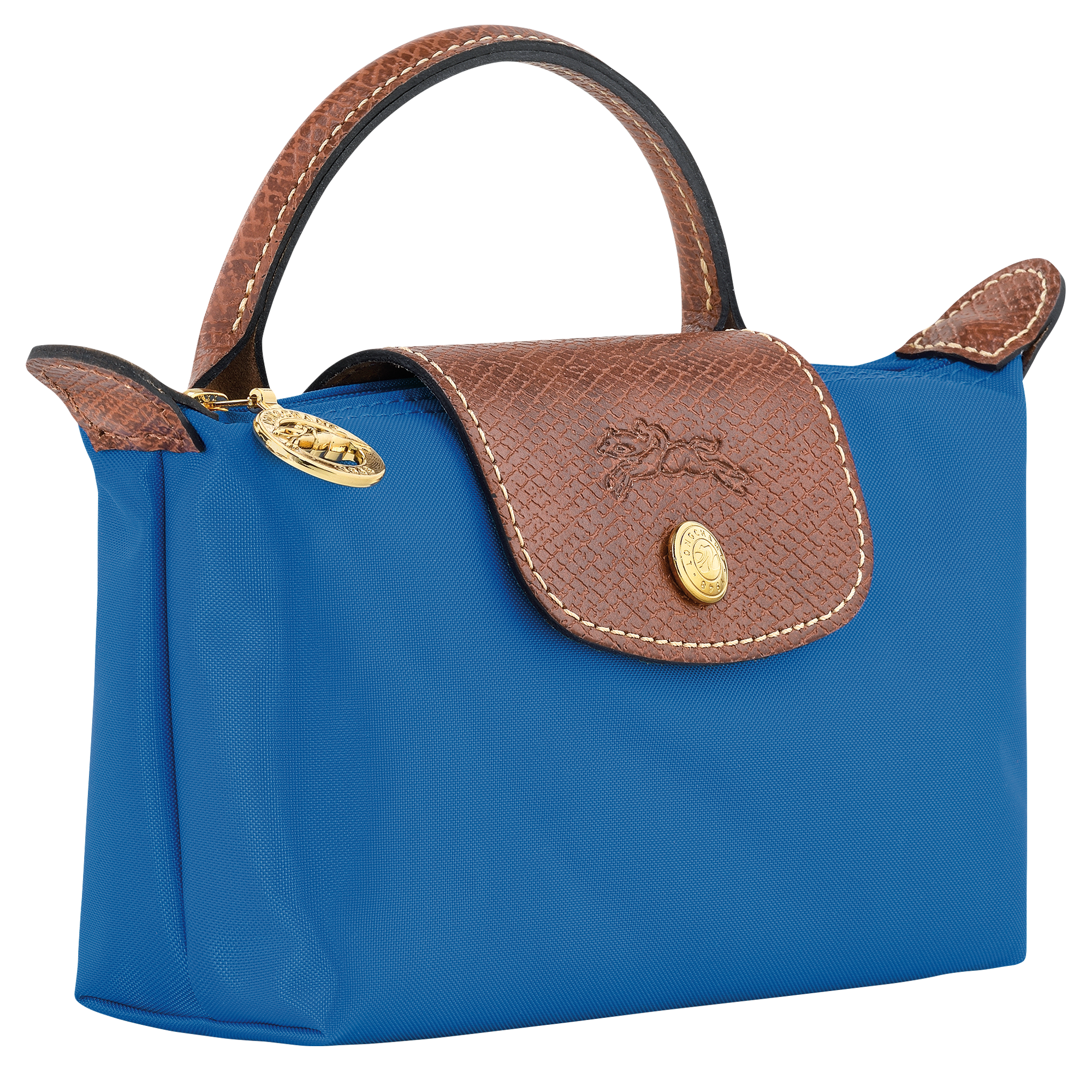 Longchamp Le Pliage Original Mini Pouch with Handle Cobalt Blue Recycled  Canvas