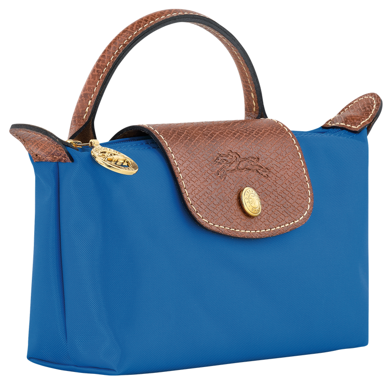 Longchamp Le Pliage Original Mini Pouch with Handle Cobalt Blue Recycled  Canvas