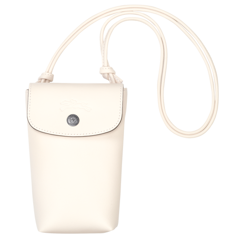 Mobiltelefon-Etui mit Lederbändchen Le Pliage Xtra , Leder - Ecru - Ansicht 1 von 4