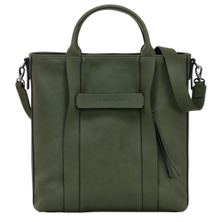 Shopping bag L Longchamp 3D , Pelle - Kaki