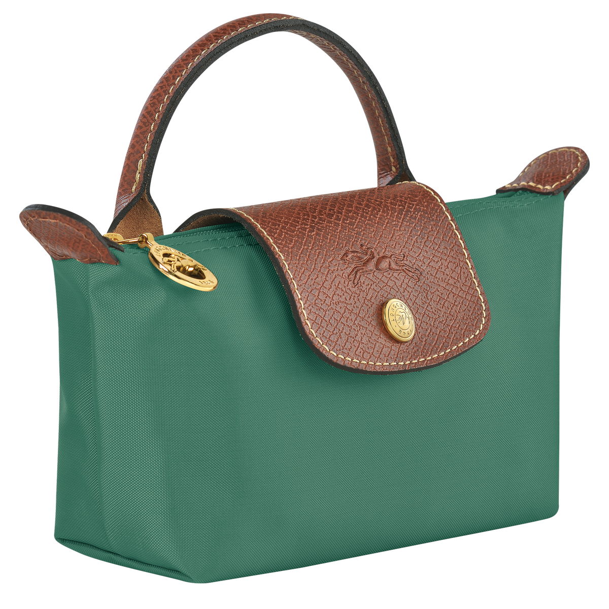 Le Pliage Original Pouch With Handle Sage Recycled Canvas Longchamp US le-pliage-original-pouch-with-handle-sage-recycled-canvas-longchamp-us
