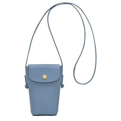 Custodia per cellulare con laccio in cuoio &Eacute;pure , Pelle - Ardesia