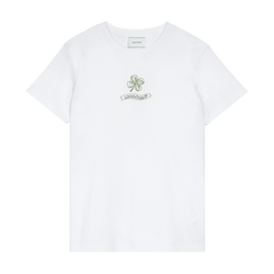 T-shirt , White - Embroidered jersey