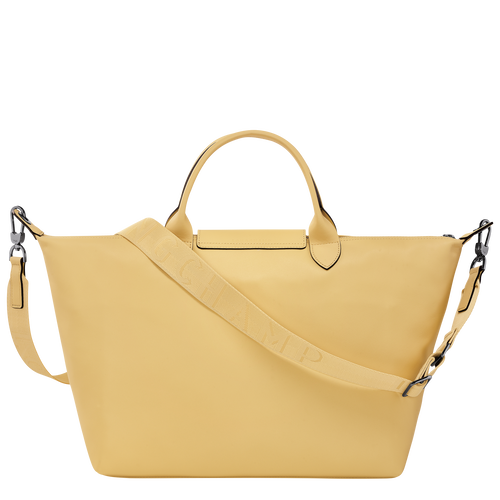 Le Pliage Xtra Tas met handgreep aan de bovenkant L , Tarwegeel - Leder - Weergave 3 van  5