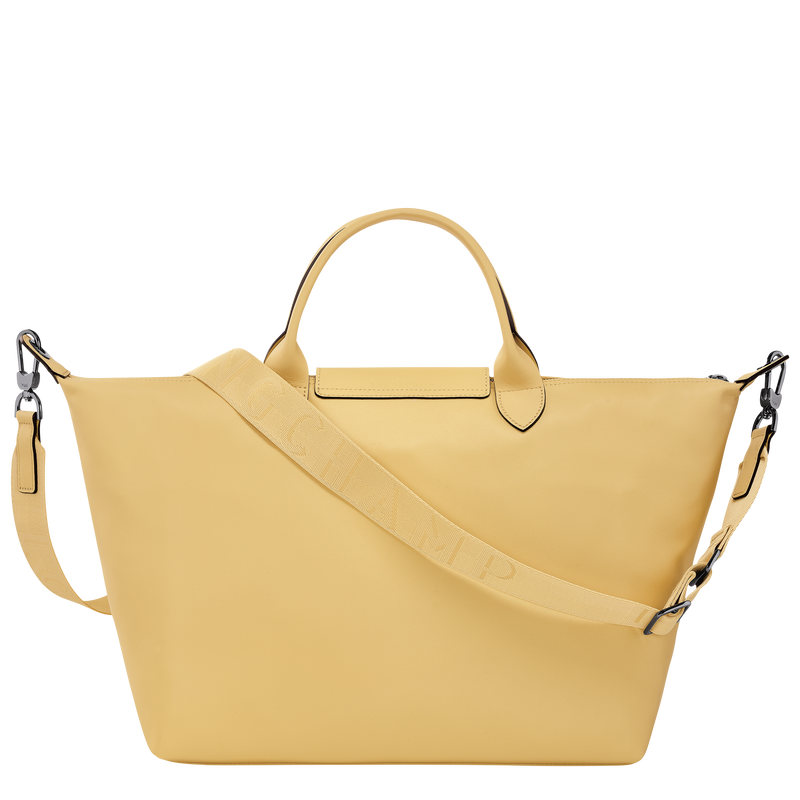 Le Pliage Xtra Tas met handgreep aan de bovenkant L , Tarwegeel - Leder  - Weergave 3 van  5