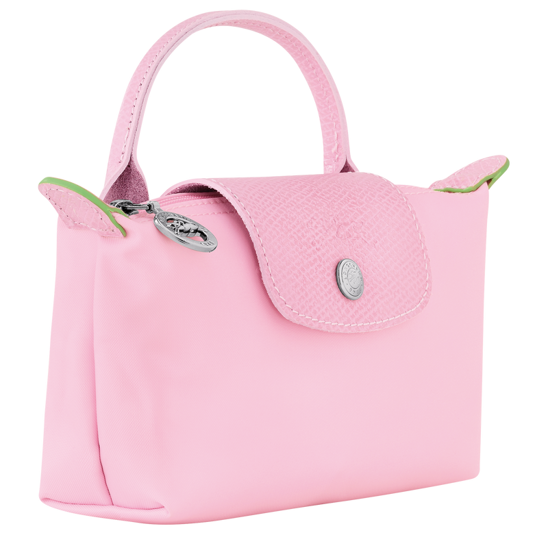 Le Pliage Green Pouch with handle , Pink - Recycled canvas  - View 3 of 5