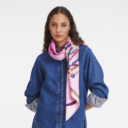 Tête de cheval Silk scarf 90 , Violet - OTHER