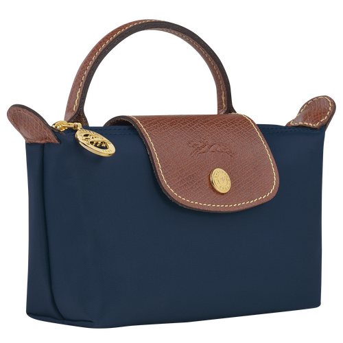 Le Pliage Original Pouch with handle , Navy - Recycled canvas - View 3 of  5
