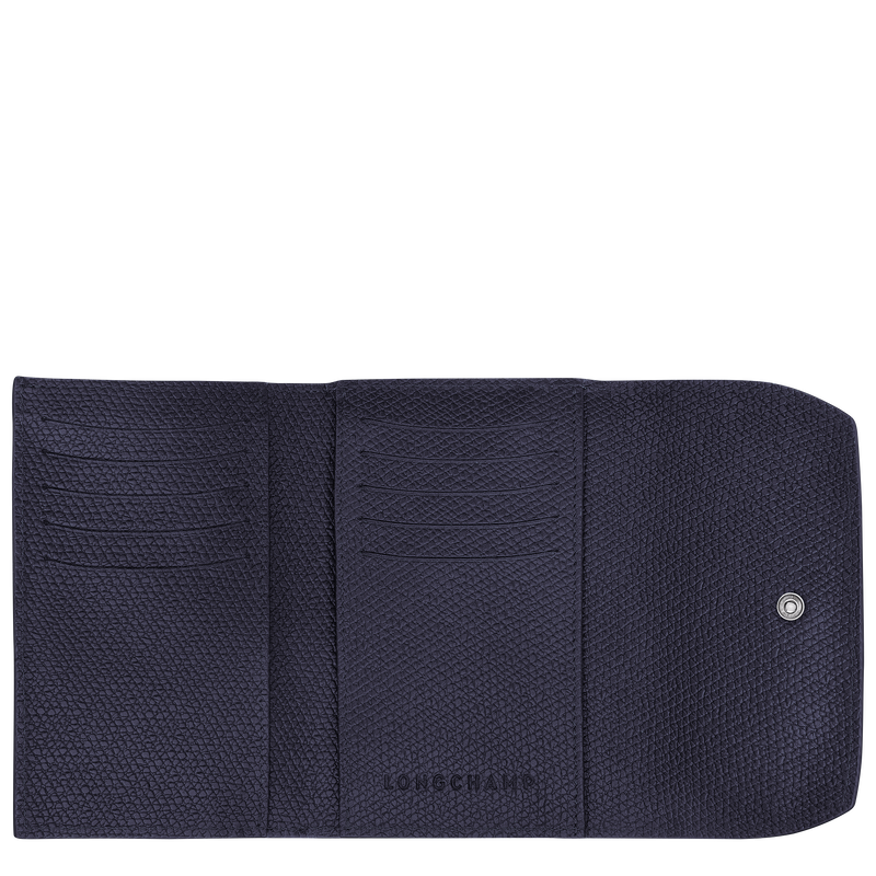 Brieftasche im Kompaktformat Le Roseau , Leder - Heidelbeere  - Ansicht 2 von 2