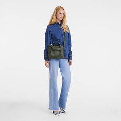 Handtasche S Longchamp 3D , Leder - Khaki
