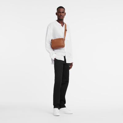 Le Foulonn&eacute; S Camera bag , Caramel - Leather