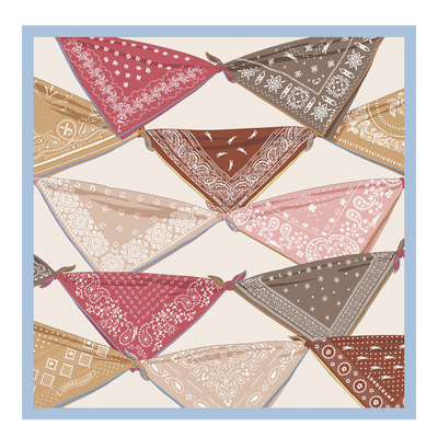 La Baroudeuse Silk scarf 50 , Wave - Silk