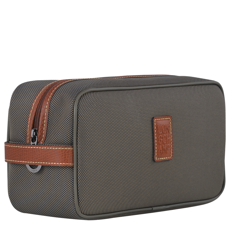 Boxford Toiletry case , Brown - Recycled canvas  - View 2 of  4