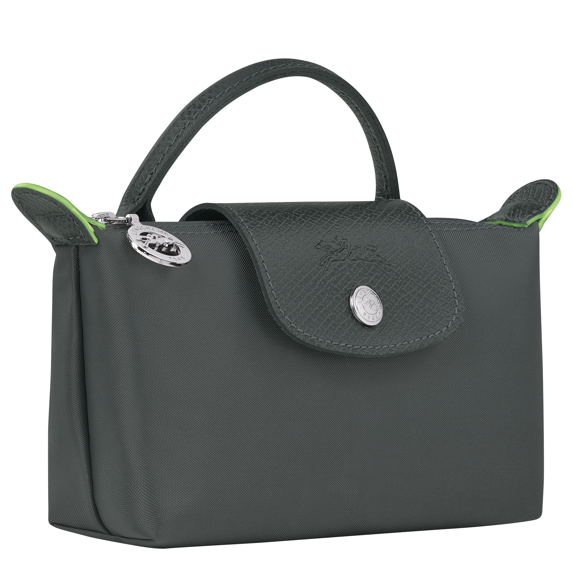 Le Pliage Green Pochette mit Henkel, Graphitgrau