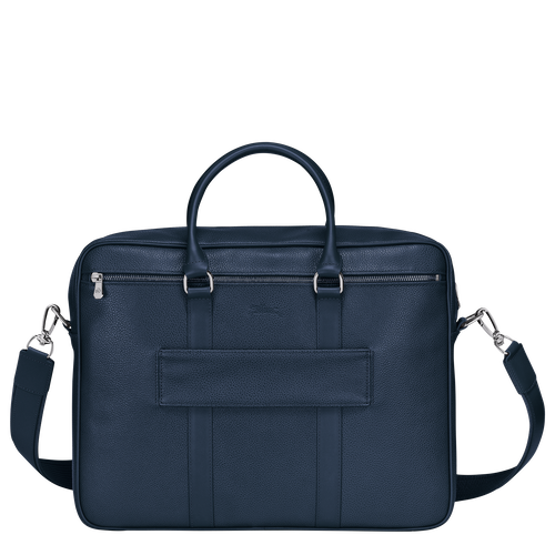 Le Foulonné M Briefcase , Navy - Leather - View 4 of  5