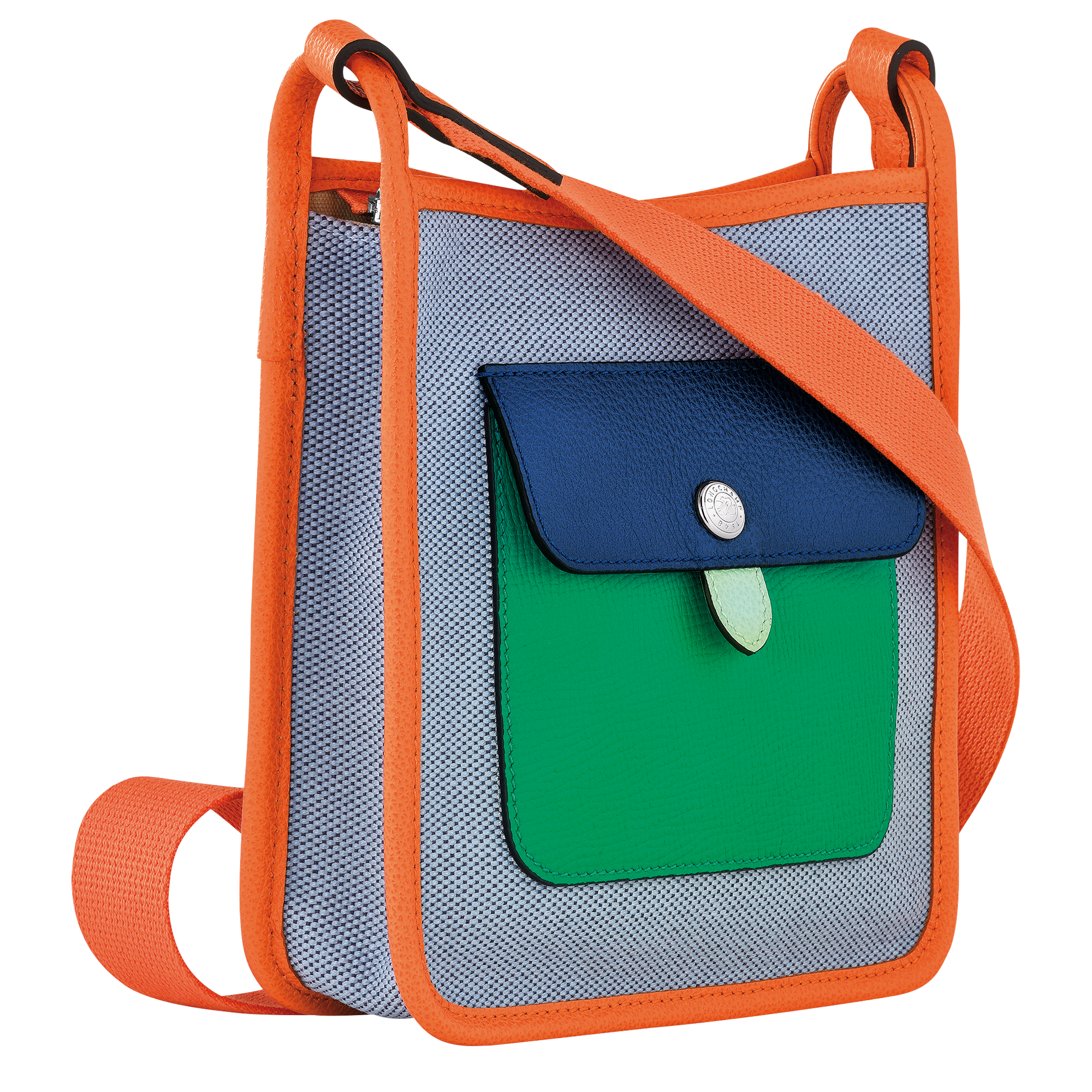 Crossbody bag S, Blue/Orange - View 3 of
5 - zoom in Le Foulonné Crossbody bag S, Blue/Orange