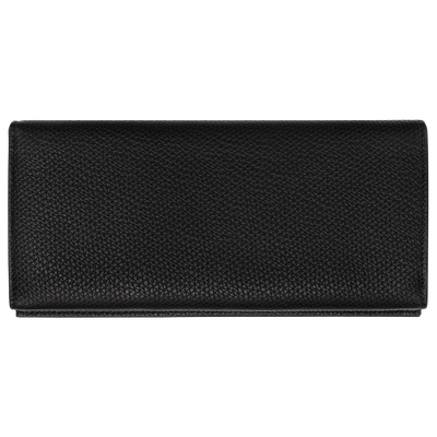 Portefeuille long à rabat Le Roseau , Cuir - Noir