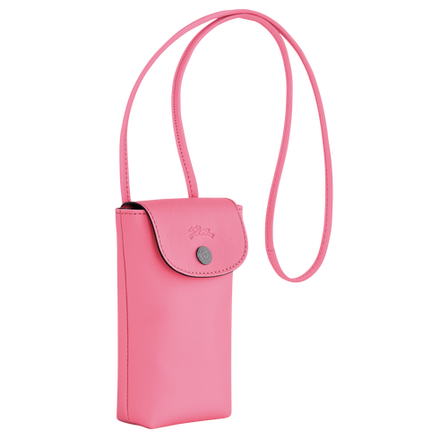Le Pliage Xtra Phone case with leather lace , Pink - Leather - View 3 of 4