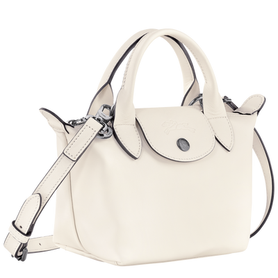 Longchamp white sales leather bag