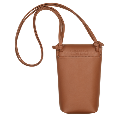 Le Pliage Xtra Telefoonhoesje met leren veter, Cognac