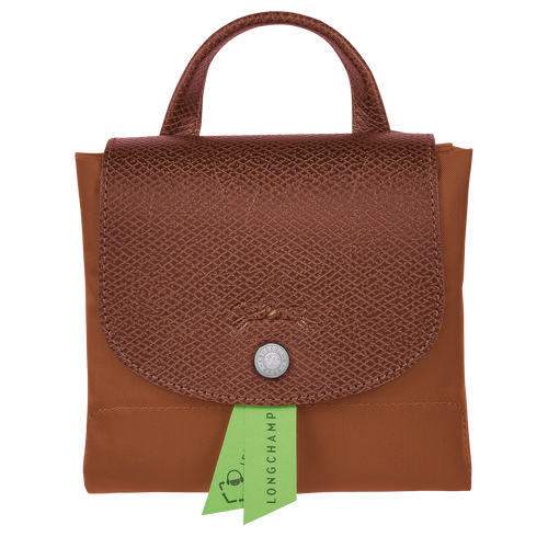 Sac à dos M Le Pliage Green , Toile recyclée - Cognac - Vue 5 de 5